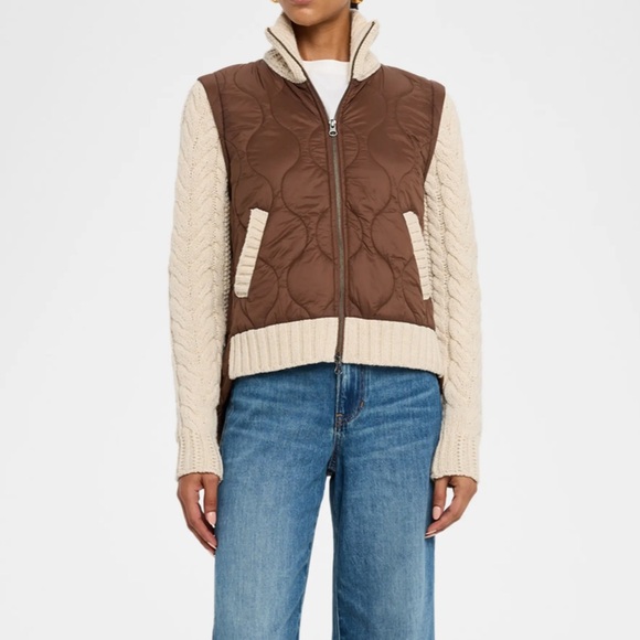 NWT Veronica Beard Patra Mixed-Media Quilted Zip-Front Jacket - Picture 9 of 12